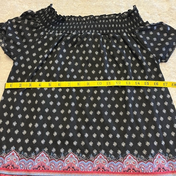 Bobbi Brooks Boho Off the Shoulder Blouse w/ Tie Sleeves - Picture 4 of 9